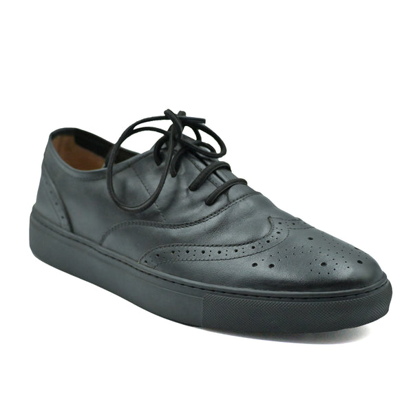 Oak silver leather shoes